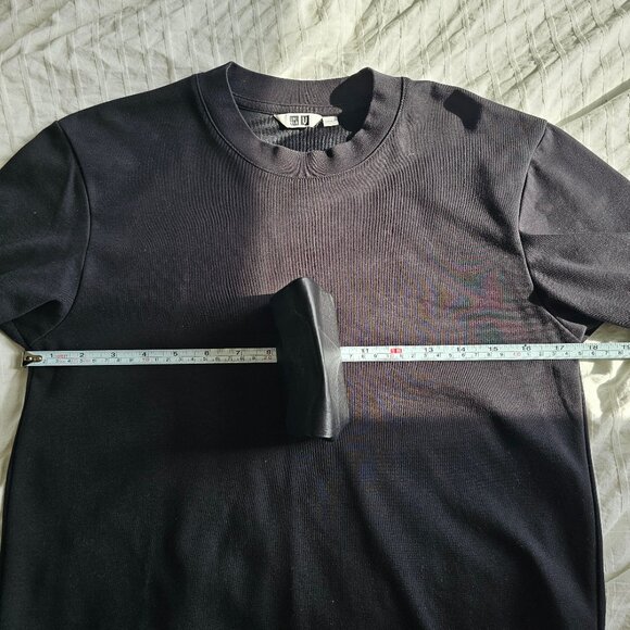 Uniqlo AIRism Cotton Crew Neck Long Sleeve - 2024 - Black - Sz XXS - Picture 10 of 12